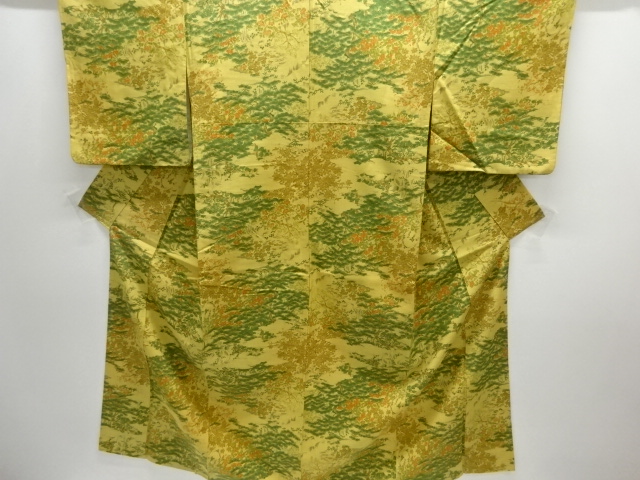 JAPANESE KIMONO / SILK / JODAI TSUMUGI / PINE & MAPLE